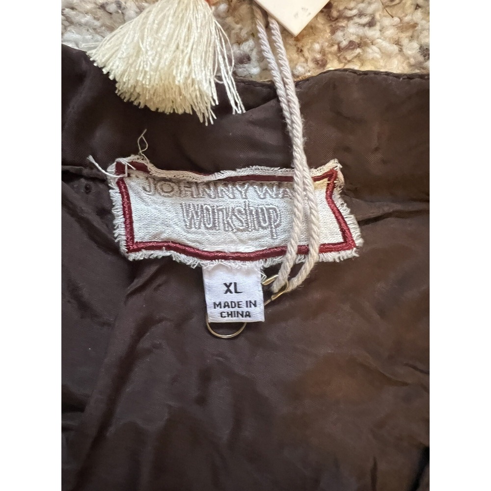NWT Johnny Was %100 Silk XL Brown Embroidered Elastic Sleeves Tunic Blouse $305 - Picture 4 of 9